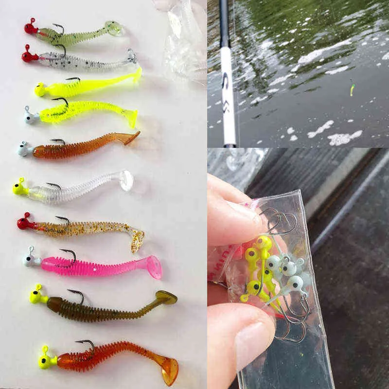 LOlot Łowianie przynętowanie Woblerów Soft Bait Zestaw 5 cm 07G karpia basowa Grub Sprzęt sztuczny silikonowy przynęta Swimbait 223444438