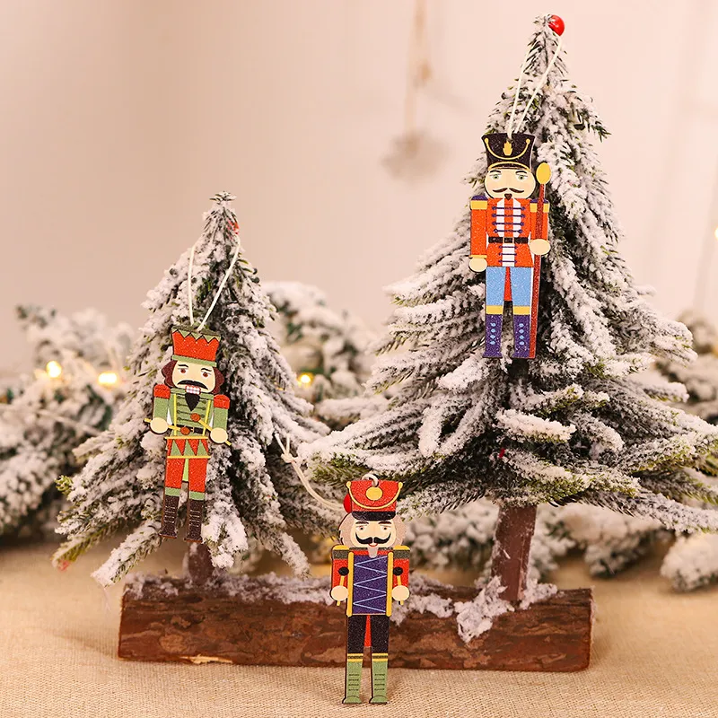 Kerst Tree Decorations lot Wooden Nutcracker Soldaat Ornamenten Decoratie voor Home Year Natal Y201020