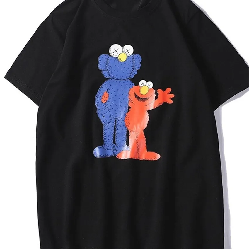 Modemarke Kaws Sesame Street Kurzarm Männer039s T -Shirt INS Trendy lose Crew Neck -Baumwollstudentin halbe Ärmelliebhaber Wear3886223