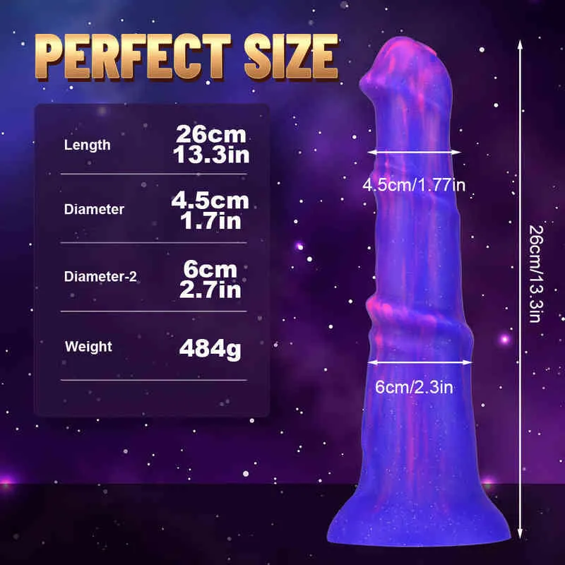 NXY Dildos Jouets anaux Gel de silice hétéromorphe Simulation de couleurs mélangées Prise de pénis Expansion de l'arrière-cour Masturbation Mari et femme Produits de sexe Grand 0225