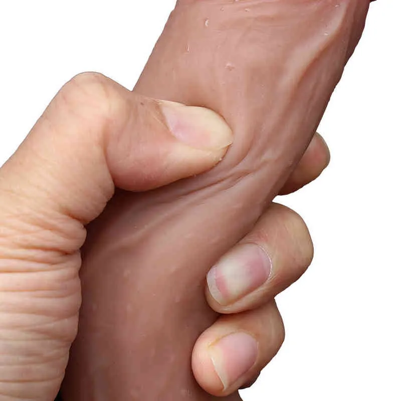 Enorme Realista Dildo Sentindo Penis Soft Grande Pênis Vibrador com Sucção Taça Sexo Brinquedo para Mulher Strapon Feminino Masturbação Y0106