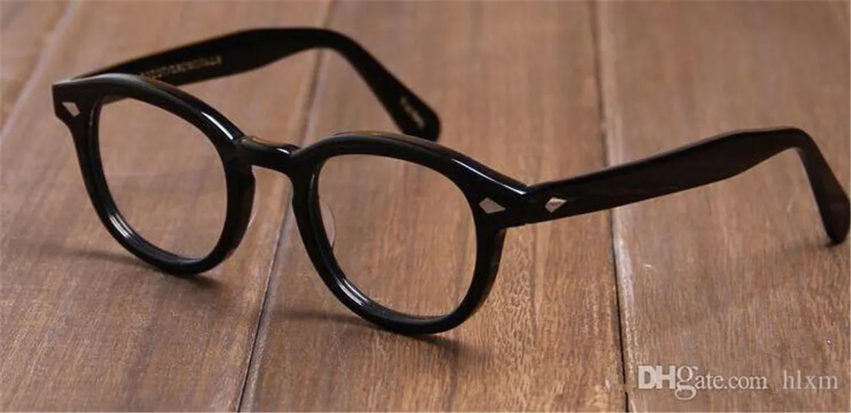 선글라스 Johnny Depp Woody Allen Oculos de Equalidade Superior Marca Rodada Oculos Moldura Lemtosh Preto Frete Gratis ou Tamanho 316a