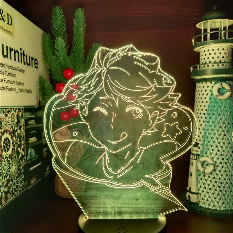 Haïkyuu iwa-chan oikawa a mené 3d illusion lights anime lamp 7 smaring lAMPARA pour Noël cadeau335e