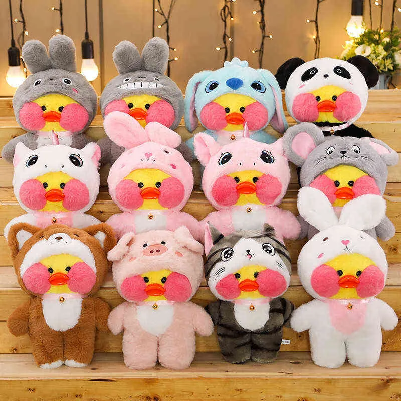 Cute LaLafanfan Cafe Duck Turn to Unicorn Totoro Panda Plush Toys Stuffed Soft Animal Dolls for Kids Girls Birthday Gifts 2202097998436