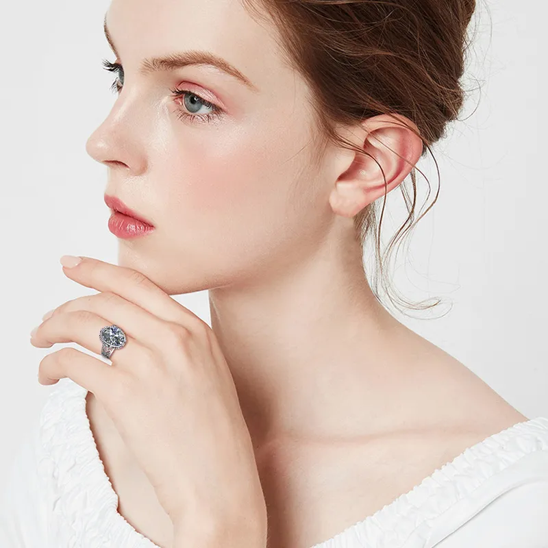Роскошные лабораторные бриллиантные обручальные кольца для невесты 100% настоящие 925 стерлинговые кольца стерлингов женщин изысканные украшения высокое качество
