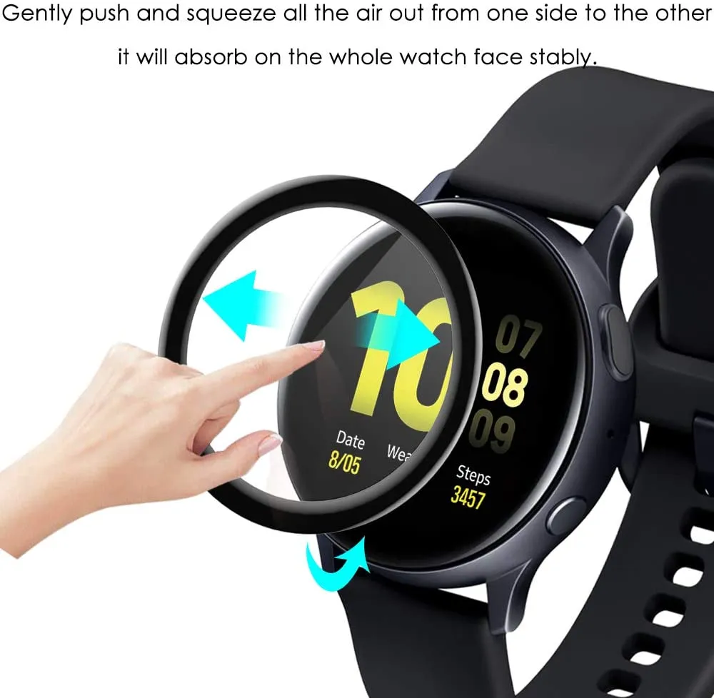 20D экрана защитники пленки мягкие для Samsung Galaxy Watch Active 2 40 мм 44 мм полная крышка изогнутая кромка защитная царапинка