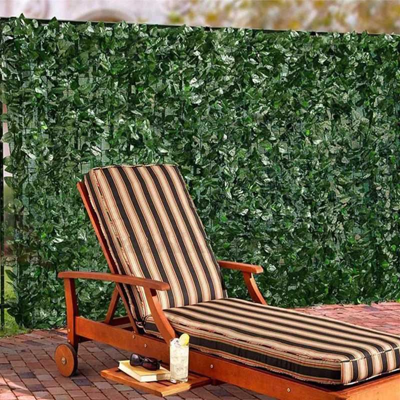 Clôture végétale artificielle 50x300cm, fausses feuilles vertes, panneaux d'écran de confidentialité en rotin, haie extérieure, décoration de jardin et de maison 288n