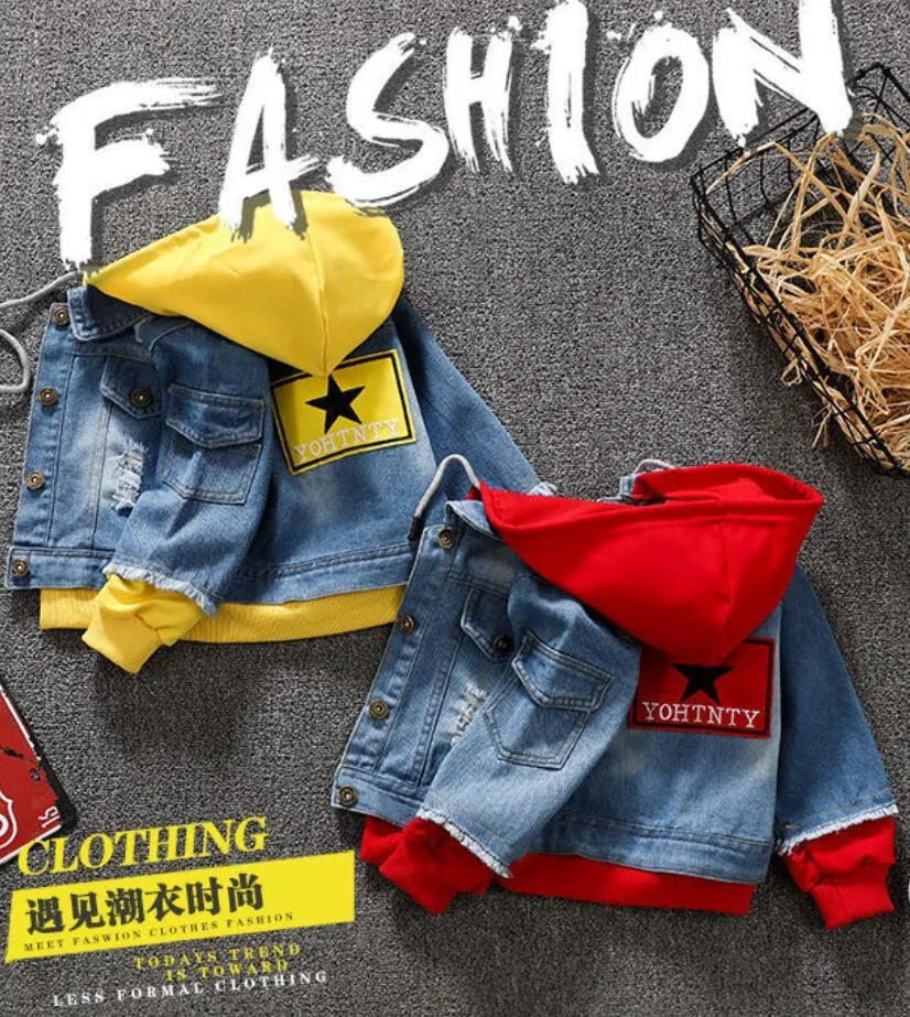 Boy Girl Denim Jackets Kinder Jeans Mantel Kinder Spleiß Oerbekleidung Kleidung Frühling Herbst Boy Kapuze Sportkleidung für 16t Kinder F127605736