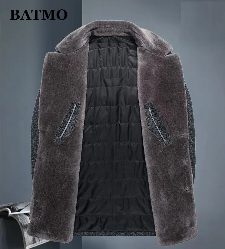 BATMO arrival winter high quality wool thicked trench coat menmens gray wool jackets plussize M4XLAL41 201116