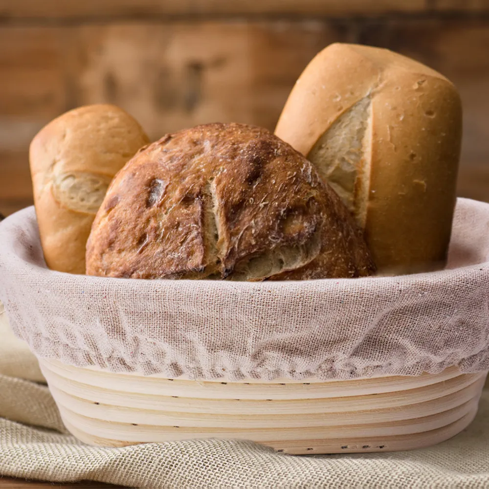 Natural Rattan Fermentation Wicker Basket Country Baguette French Bread Mass Proofing Baskets Dough Banneton Baskets 201023