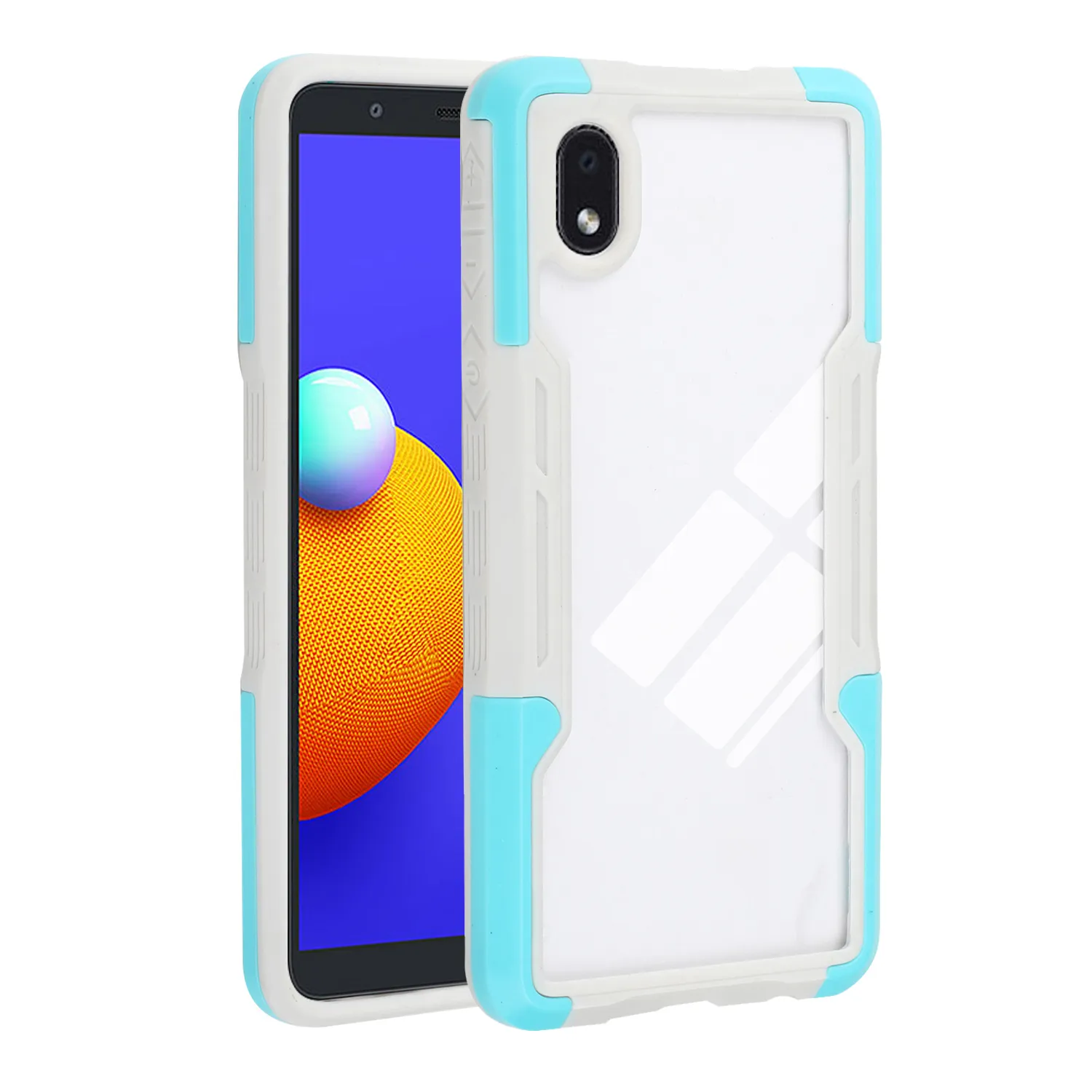 Shockside Armor Fodral För Samsung Galaxy A01 Core Soft TPU Silikon Bumper Transparent Acrylic Hard PC Protective Back Cover