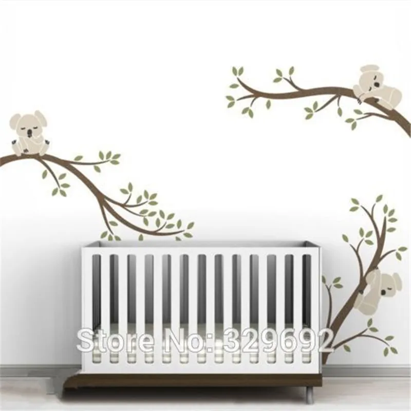 Grandi dimensioni Koala Rami di albero Decalcomanie fai da te Adesivo Nursery Vinili Adesivi bambini Wall Art Camere dei bambini tx-303 201202