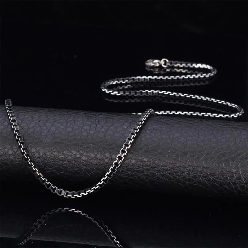 Chaîne de boîte noire 3 mm Collier à la mode pour hommes Bijoux pour hommes de haute qualité