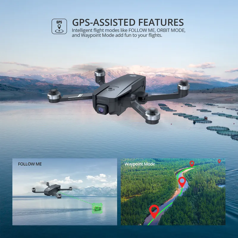 ホーリーストーンHS105（HS720E）4K UHD GPS EISドローン電気画像安定化5G FPV QUADCOPTERブラシレスモーターケース220216