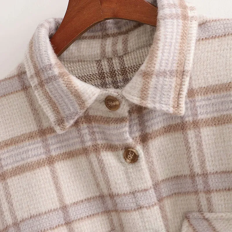 女性冬のヴィンテージ格子縞のウールコートシングルブレスト濃厚暖かいカシミアフード付きジャケットベルトブレザーメスコールドアウトウェア201102