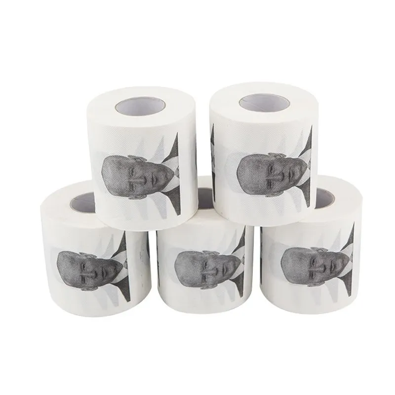 Roll Tissue Joe Biden Muster gedrucktes Toilettenpapier Roll Neuheit Badezimmerpapier 3 Schicht5420193