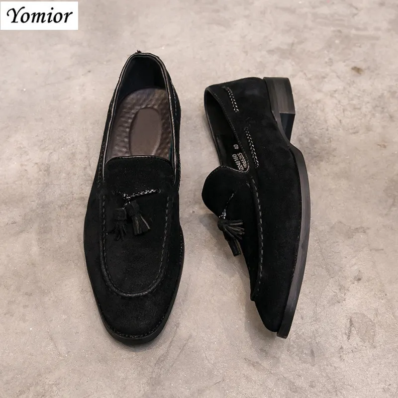 Yomior Fashion Casual Nieuw Real Cow Leather Britse herenjurk Oxfords Wedding Suits Formele schoenen Ademhoogte hoogwaardige Y200420