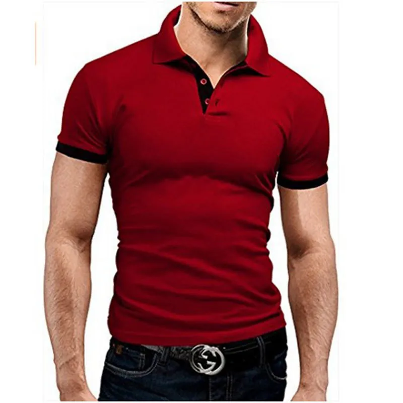 Polo d'été à manches courtes pour hommes, polo à la mode, décontracté, Slim, couleur unie, beau Business, t-shirts pour hommes, vêtements pour hommes 220312