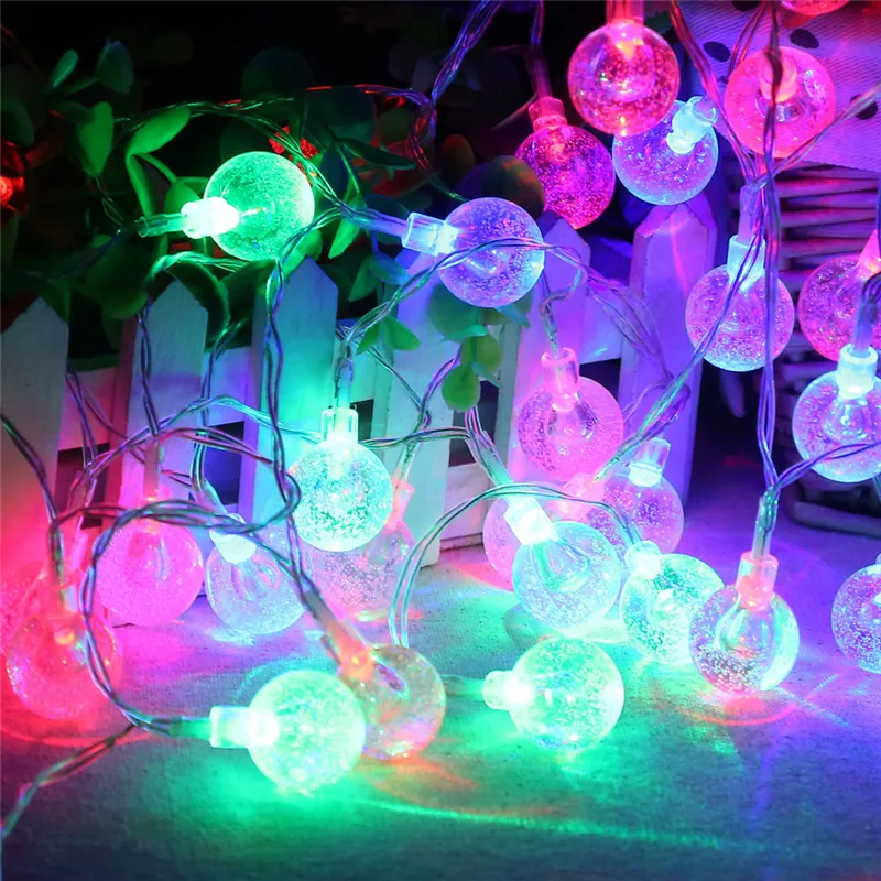 LED String Light Fairy Crystal Gypsophila Bubble Ball Lampe Ampoules Garland Décoration intérieure EU US 10M Jardin étanche Noël 201201