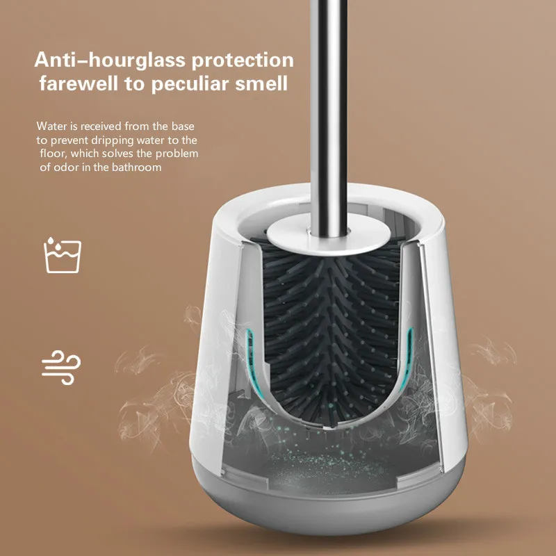 Toilettenbürste WC-Zubehör Xiaomi Instruments Set Halter für Bürsten Badezimmerprodukte Silikon Wandmontage Reinigungswerkzeuge Gel 201214