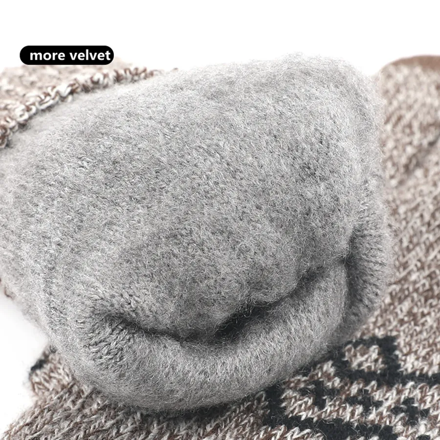 Thickening Knit Gloves Men's Autumn Winter Warm Touch Screen Glove Male Wool Velvet Acrylic Autdoor Riding Mittens Gloves