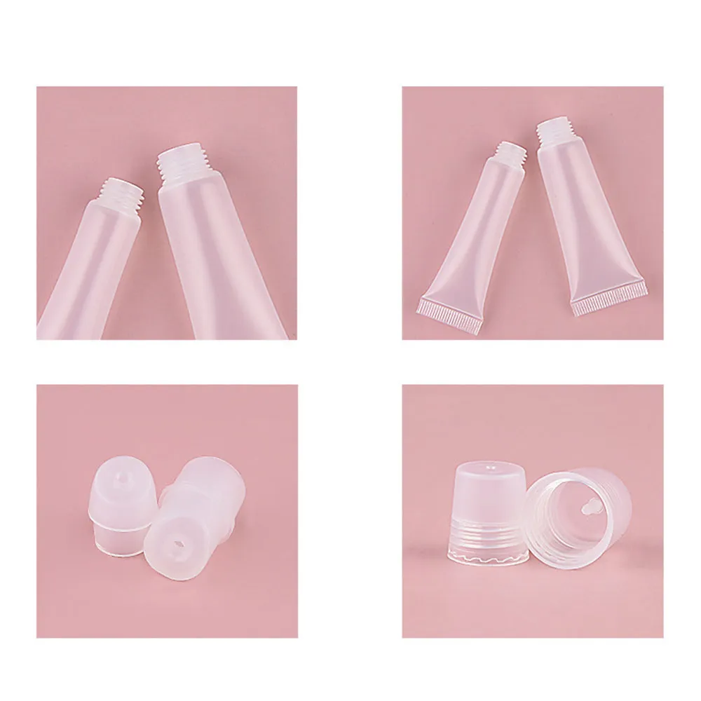 Bouteilles d'emballage vides de 8ml, 10ml, 15ml, Tube de rouge à lèvres, baume à lèvres, maquillage doux, sous-bouteille à presser, récipient en plastique transparent pour brillant à lèvres