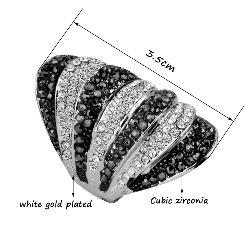 SINLEERY rétro noir blanc zircon cubique grands anneaux larges pour les femmes bijoux de fête Bague Femme taille 6 7 8 9 10 JZ180 SSB4565264