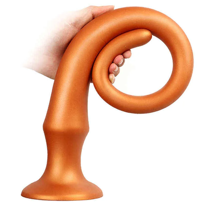 NXY Dildo Giocattoli anali 65 cm Super Long Fun Plug Tail Dispositivo masturbazione maschile e femminile Silicone liquido In profondità Prodotti adulti nel cortile 0225