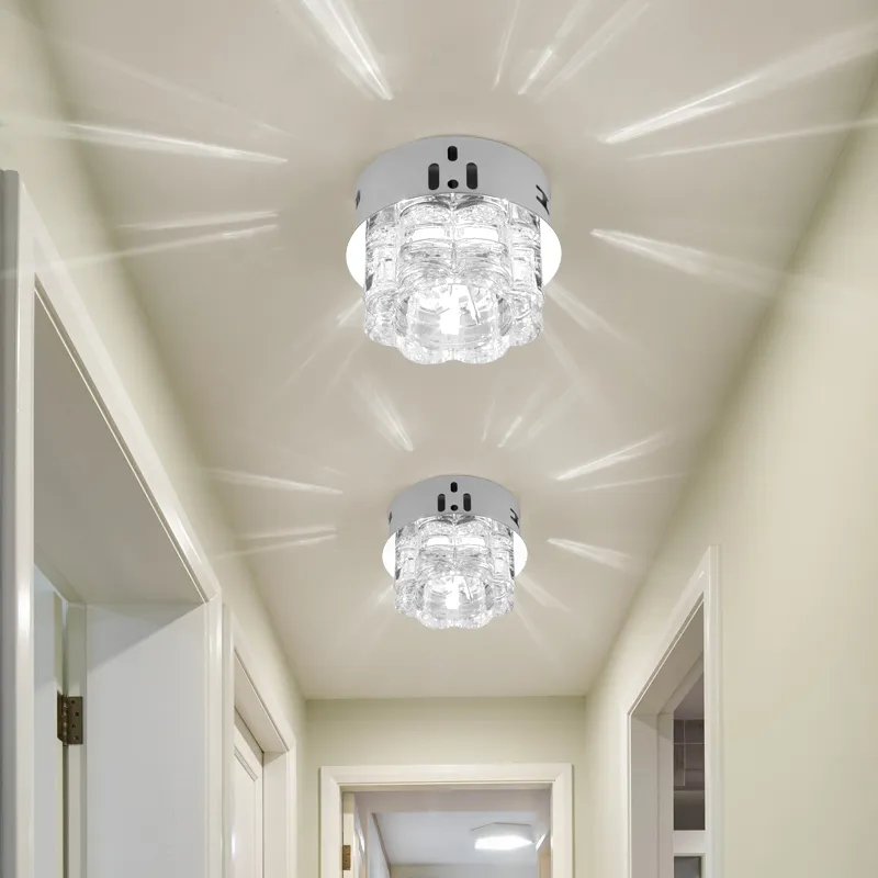 Cristal moderno led spotlight corredor corredor varanda luz de teto recesso lâmpada casa sala estar varanda escadas iluminação fix296n