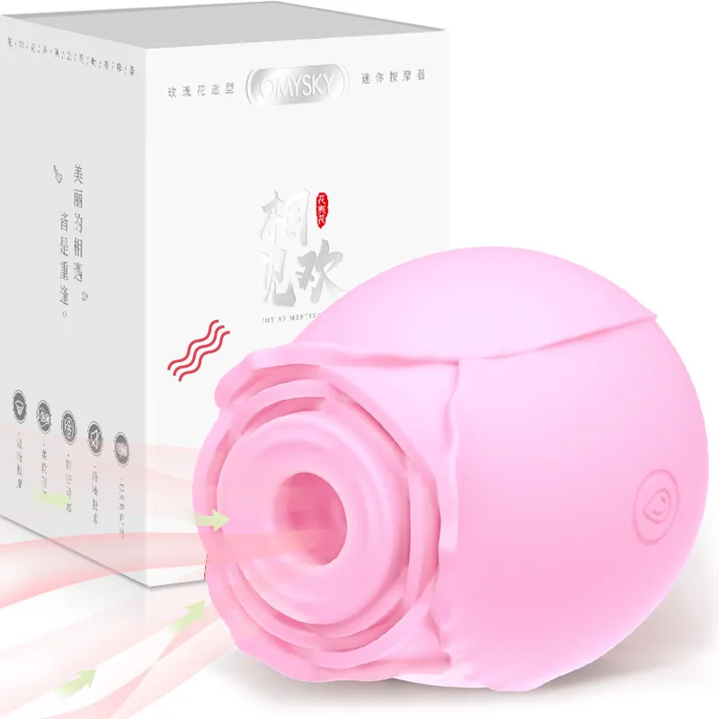 Rose Speelgoed Vibratore Vrouwen Siliconen Clitoris Sucker Vorm sexy Tepels 10 Frequentie Stim