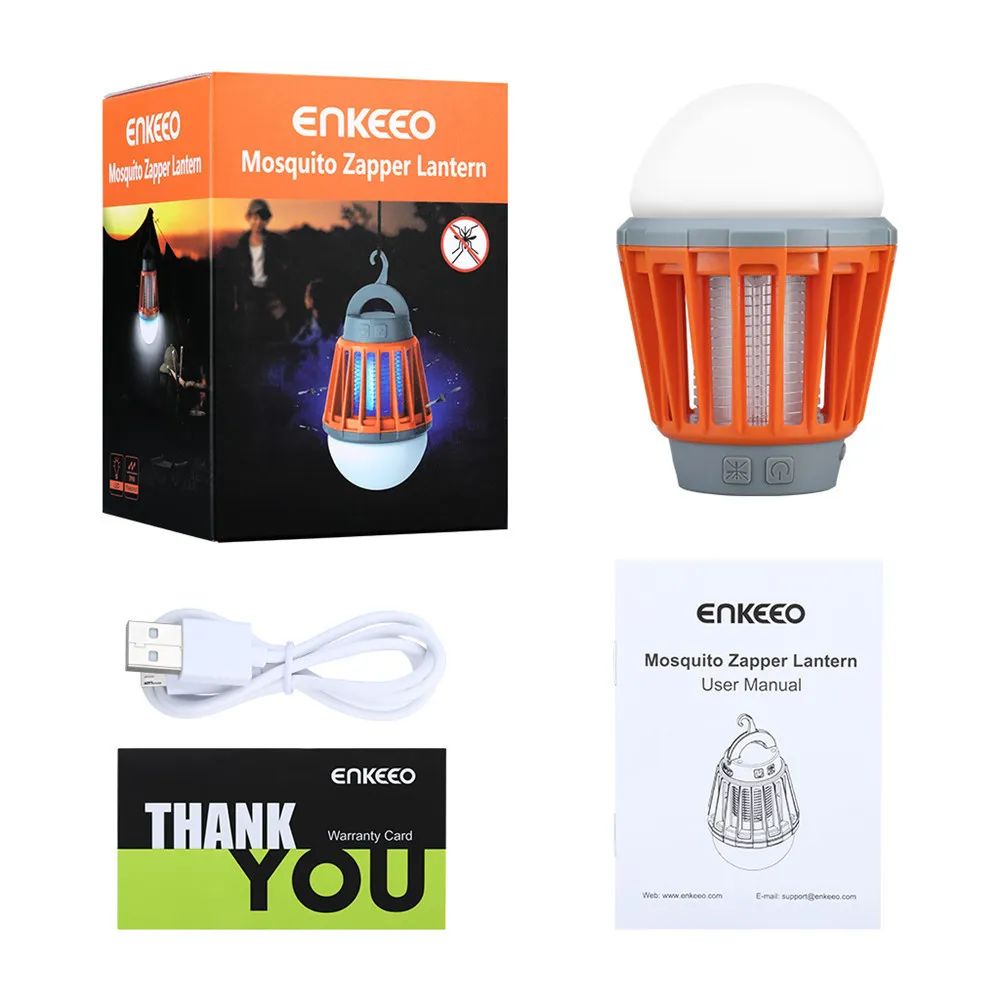 Enkeeo Camping Ampoule USB Charge LED Mosquito Killer Lampe Répulsif Étanche Pest Insectes Mosquito Killer Pest Control Y200106
