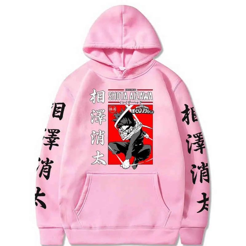 Hot Harajuku My Hero Academia Japanese Graphic Anime Hoodie Anime Manga Shota Aizawa Black Hoodies Tops Clothes H1227