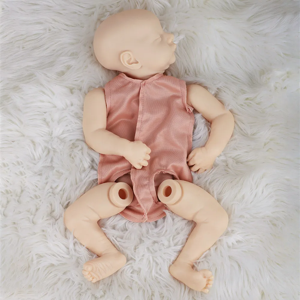 20 Zoll 51 cm realistische geborene Stoff-Reborn-Puppe unbemalt unvollendete Puppenteile DIY Blank Doll Kit LJ201125