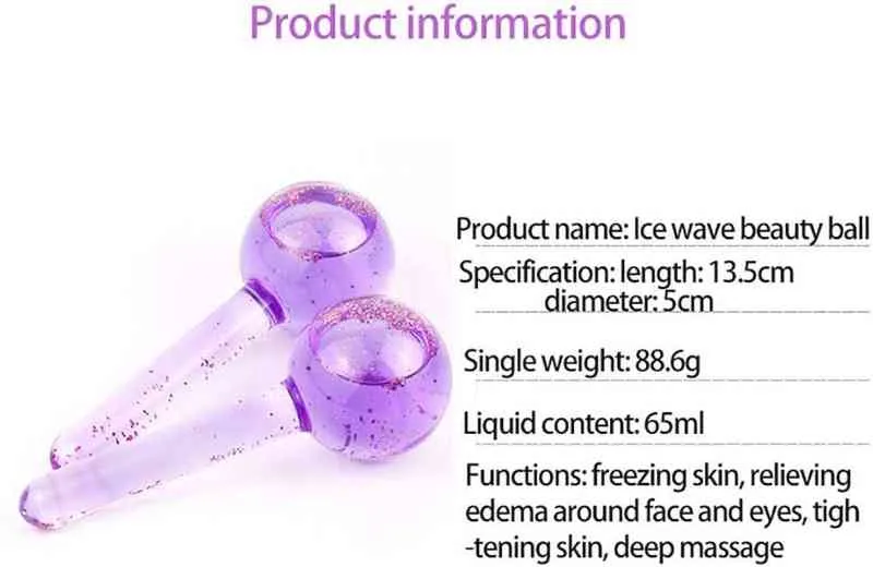 Appareils de soins du visage Steamer/ boîte grande beauté hockey sur glace énergie boule de cristal globes de refroidissement du visage vague d'eau pour et massage des yeux 220225