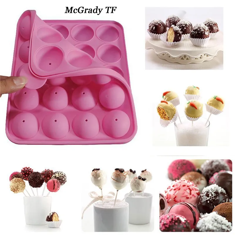 20 buraco bandeja de silicone pop papo vara mofo pirulito partido cupcake molde de cozimento sorvete esfera fabricante de molde de chocolate bolo ferramentas T200703