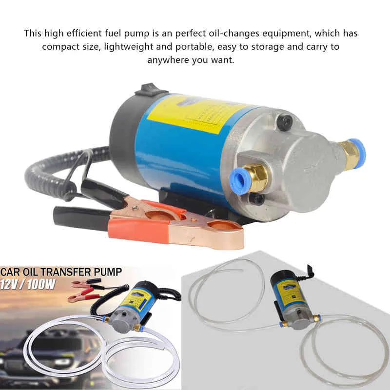 Elektrisk ing 12 V 100W Portabel oljeöverföring Extractor Fluid sugpump Sifonverktyg för bilmotorbåt