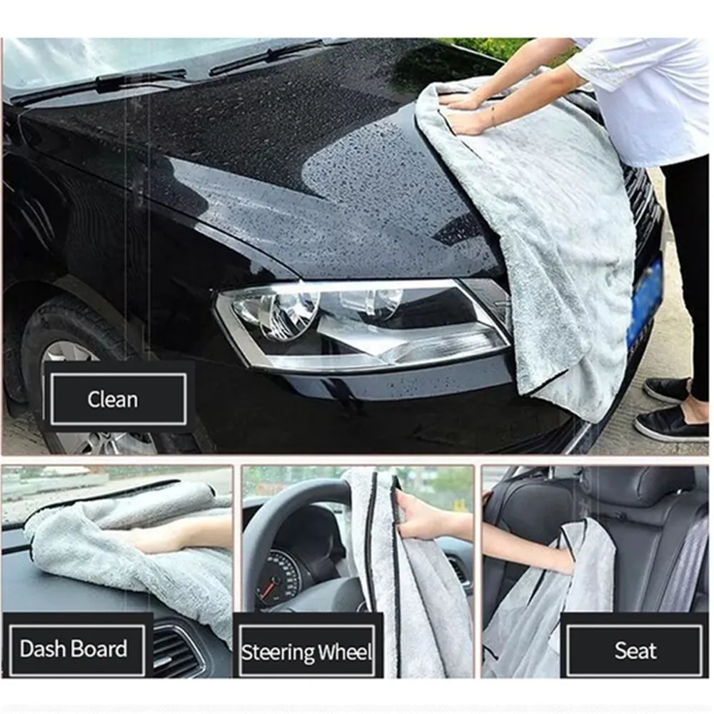 Bilvårdsdetaljer Tvätthandduk Kit 100x40cm Microfiber Car Cleaning Torkduk Auto Tvätt Handdukar Rag för bilar 201021265L