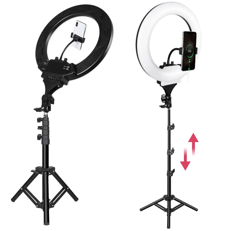 14 polegadas 35cm Fotografia LED Selfie Selfie Photo Studio Câmera Luz com Telefone Titular Tripé Suporte para Maquiagem Video Live