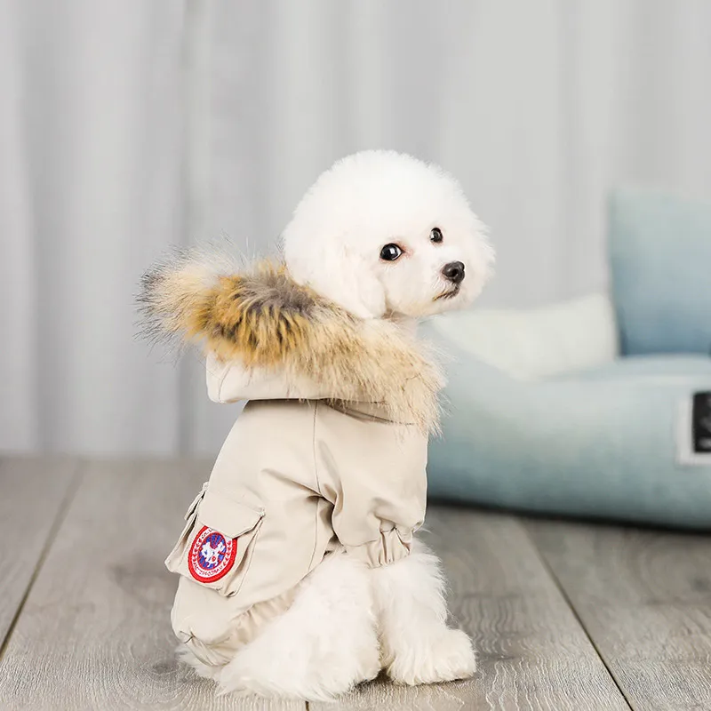 Zimowy pies płaszcz kurtka futra obrońca dla małych średnich psów kostium ciepły strój szczeniaka Chihuahua buldog pet ubiór pug 201030