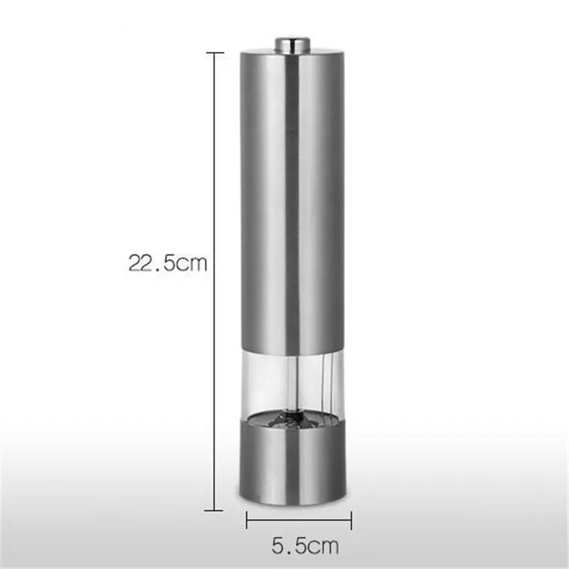 Electric Salt and Pepper Grinder Mill Stainless Steel Spices Cutter Kitchen Seasoning Tools Accessories for Cooking 220311