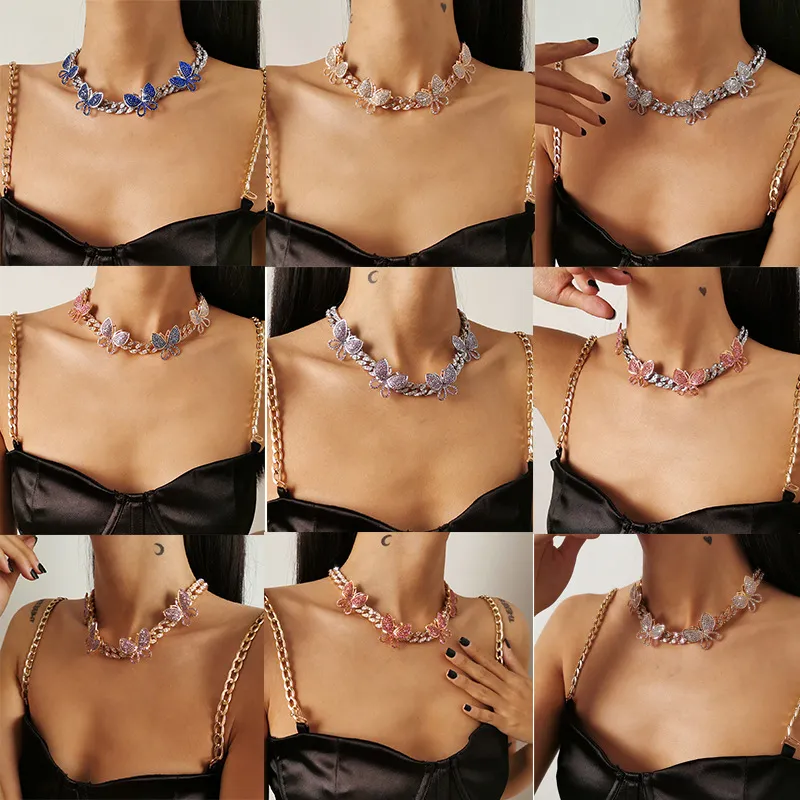 Modne modne ins designer luksusowy diament cyrkonia rhinestone ładne 3D motyle kobiet sump