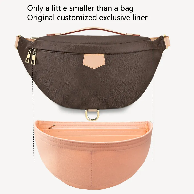 BAMADER Fits For BUMBAG Waist Bag Liner Thicken Felt Cloth Travel Insert Cosmetic Women Makeup Storage Organize s 2202282587