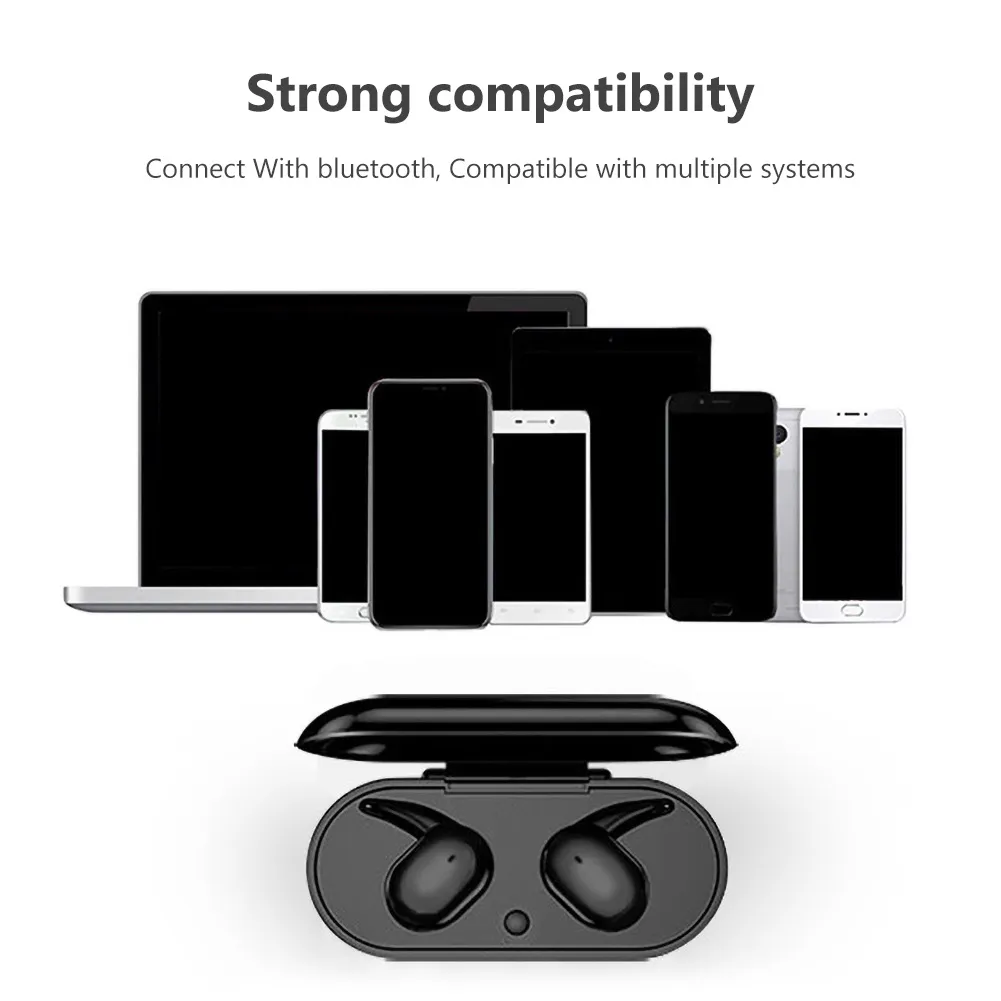 Y30 TWS Bluetooth 5.0 Fones de ouvido intra-auriculares sem fio com redução de ruído estéreo para chamadas de jogos de telefone Fones de ouvido esportivos com caixa de carregamento