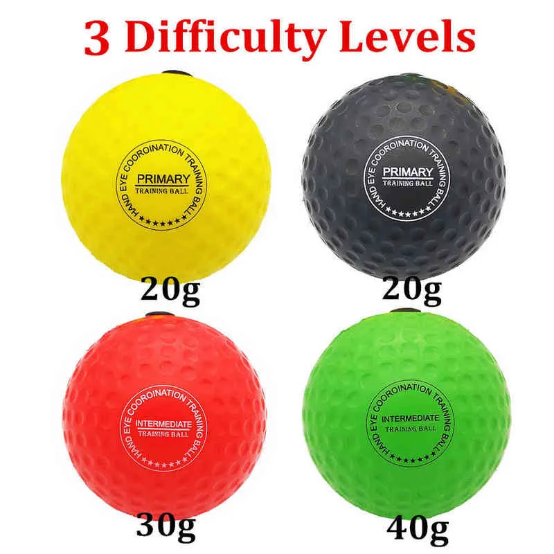 4 Boxing Reflex Ball Set 2 Difficulty Level with Silicone Headband for MMA Punching Speed Fight Skill Reaction Agility 211229