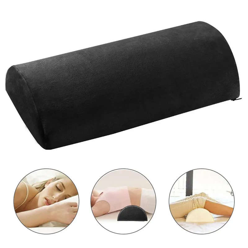 Nouvelle Vente Demi-Lune Bolster Semi-Roll Oreiller Soutien De La Cheville Lombaire Cou Soulagement De La Douleur Mémoire Mousse Pad Voyage En Plein Air Oreiller 201130