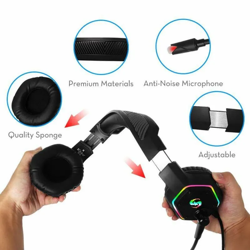 Novo fone de ouvido para jogos 35mm k15, headset led com microfone, lindo brilho para pc, laptop, ps4 slim, xbox one x s8585764