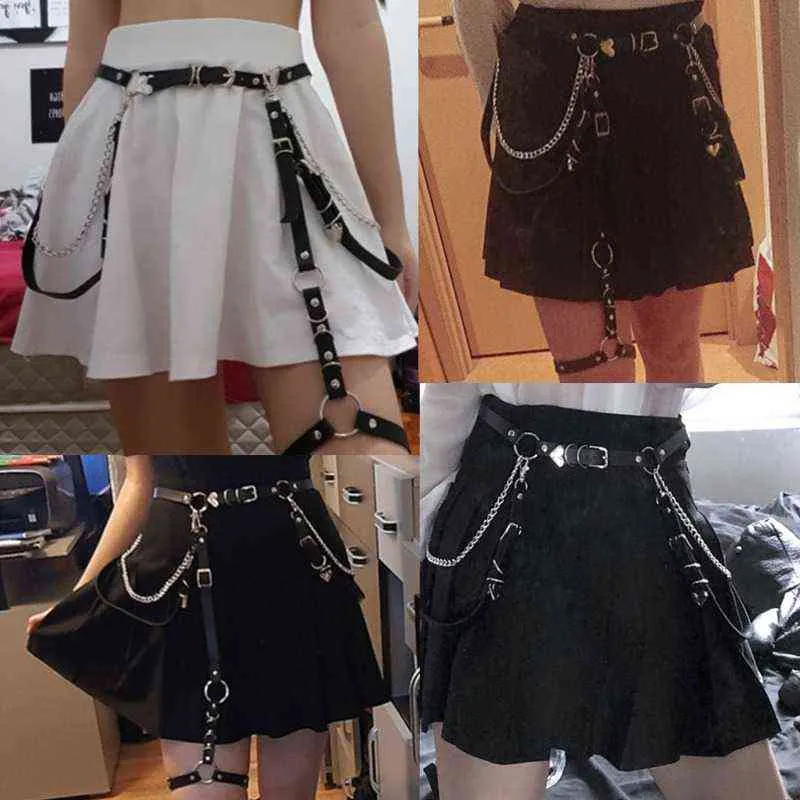 2022 Fashion Trend Women Men Gothic Handmade PU Leather Harness Belts Body Bondage Waist Straps Punk Rock Stylish Accessories Y2206450919