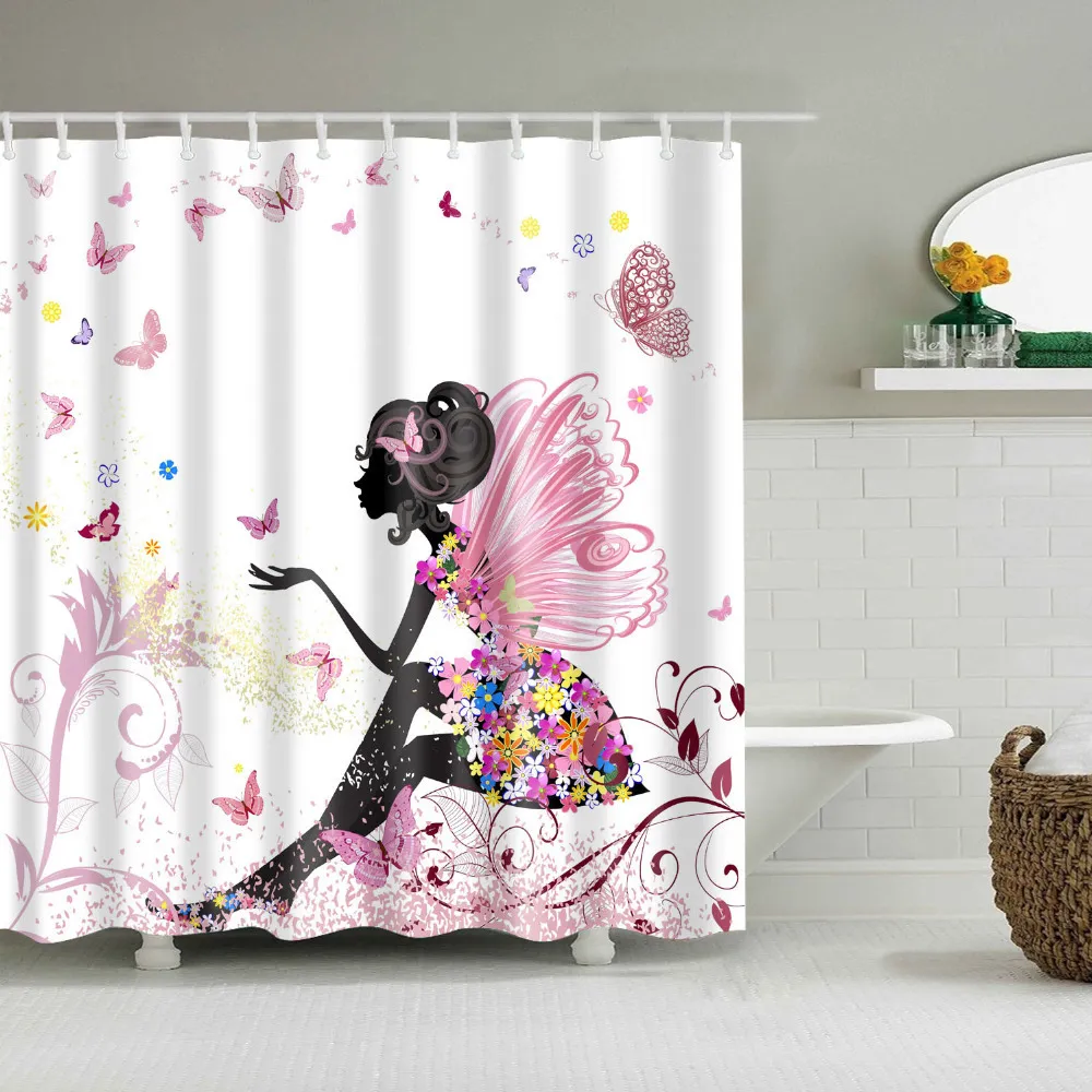Aventures de haute qualité de licorne et de chat rideaux de douche imprimés produits de bain décor de salle de bain avec crochets étanche T200624271m