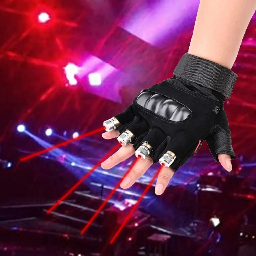 Red Green laserowe rękawiczki tańczące scena pokazują rękawiczki sceniczne światło z lampami laserowymi i palmami LED do barów imprezowych DJ 2012231k