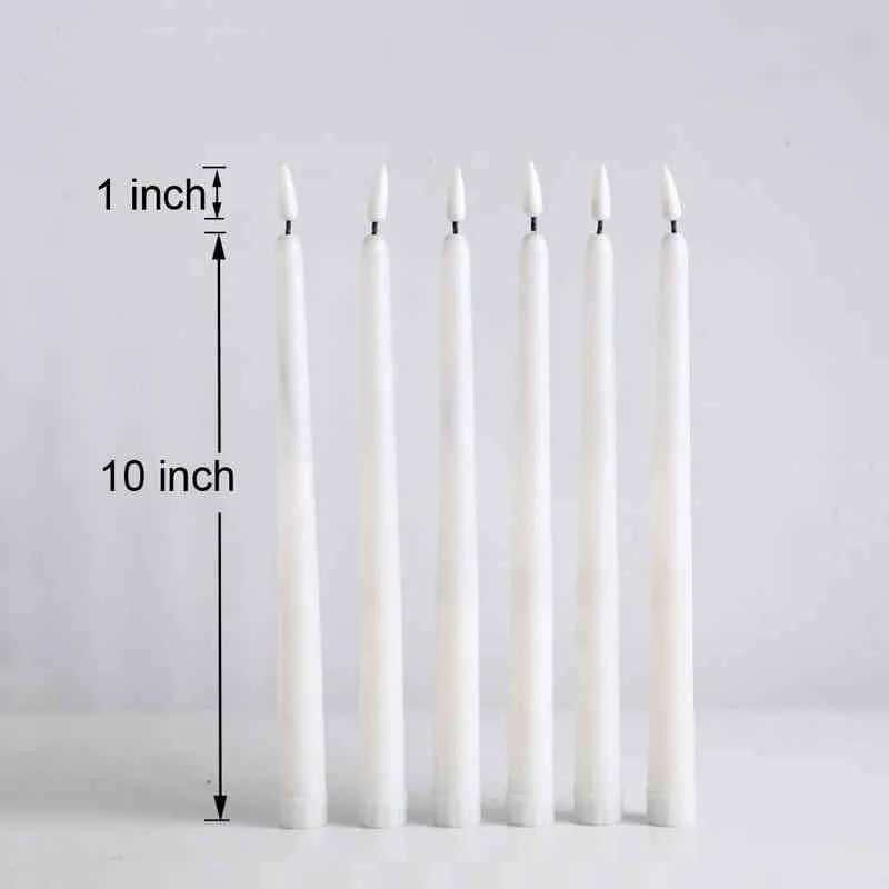 Flickering Yellow/Warm White LED Birthday Candles,Long Thin Plastic Battery Not Included